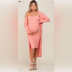 Ribbed Cardigan 2 Piece Maternity Set